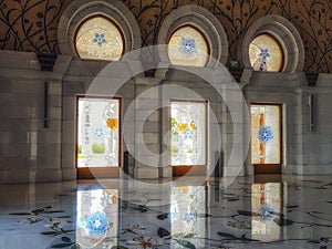 stained glass in the Mosque of abu dhabi