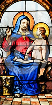 Stained Glass - Mother Mary and Jesus as a Child