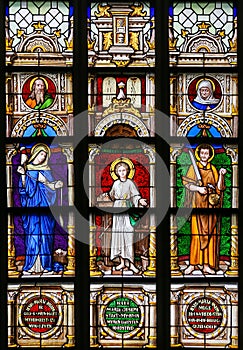 Stained Glass - Mother Mary, Jesus and Saint Joseph