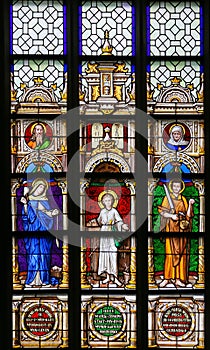 Stained Glass - Mother Mary, Jesus and Saint Joseph