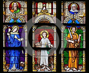 Stained Glass - Mother Mary, Jesus and Saint Joseph