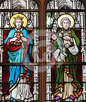 Stained Glass - Mother Mary and Saint Joseph