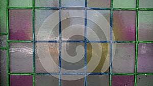 Stained Glass Multicoloured Window Surface Abstract Background