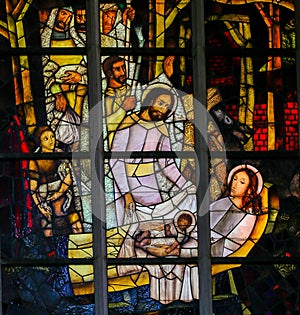 Stained Glass - Nativity Scene at Christmas