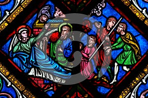 Stained Glass - Nativity Scene at Christmas