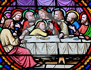 Stained Glass in Notre-Dame-des-flots, Le Havre - Last Supper