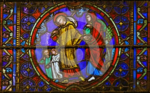 Stained Glass in Notre Dame, Paris depicting St Eustace