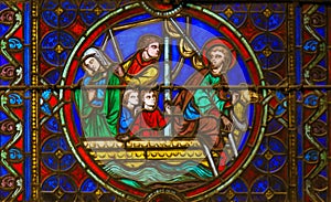 Stained Glass in Notre Dame, Paris depicting St Eustace