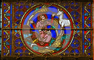 Stained Glass in Notre Dame, Paris depicting St Eustace