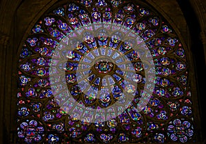 Stained Glass in Notre Dame, Paris - Rose Window