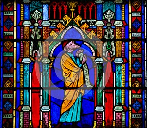 Stained Glass in Notre Dame, Paris of Zechariah