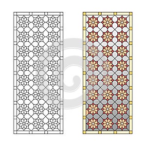 Stained glass pattern, decorative lattice