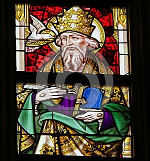 Stained Glass - Pope Saint Gregory I photo