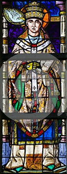 Stained Glass - Pope Saint Gregory I photo