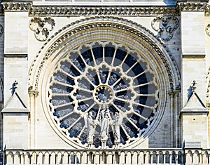 Stained Glass Rose Window at Notre Dame Cathedra