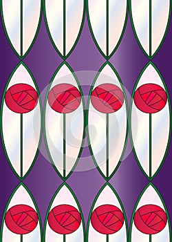 Stained Glass Roses Seamless Tile
