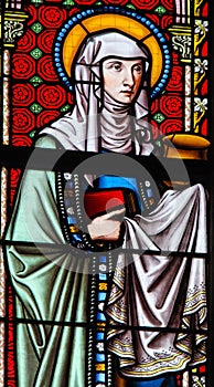 Stained Glass in Sablon Church - Saint Joanna, wife of Chuza