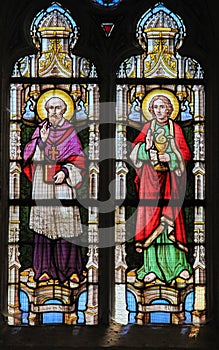 Stained Glass - Saint Franciscus and Saint John the Evangelist photo
