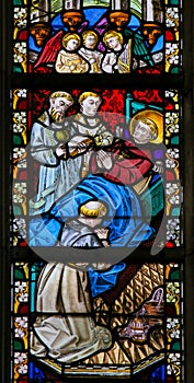 Stained Glass - Saint on his Deathbed