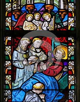 Stained Glass - Saint on his Deathbed