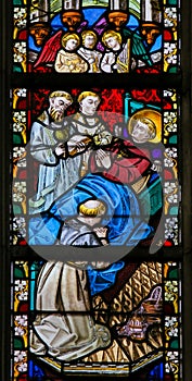 Stained Glass - Saint on his Deathbed photo