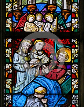 Stained Glass - Saint on his Deathbed photo