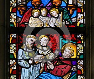 Stained Glass - Saint on his Deathbed photo