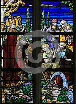 Stained Glass - Saint Landoald of Ghent