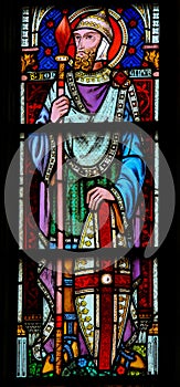 Stained Glass of Saint Longinus in Bruges