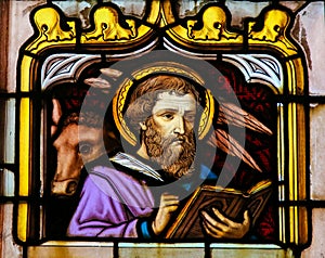 Stained Glass of the Saint Luke the Evangelist photo