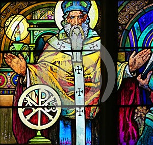 Stained Glass of Saint Methodius by Alphonse Mucha photo