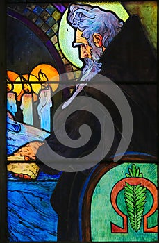 Stained Glass of Saint Methodius by Alphonse Mucha photo