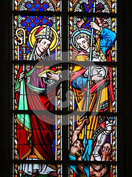 Stained Glass - Saint Nicholas and Archangel Michael