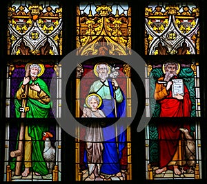 Stained Glass - Saint Peter, Saint Joseph and Saint John the Eva