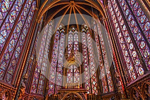 Stained Glass Sainte Chapelle Cathedral Paris France