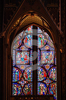 Stained glass in Sainte Chapelle Paris