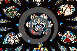 Stained glass in Sainte Chapelle Paris photo