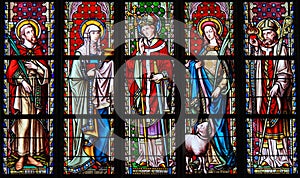 Stained Glass - Saints Emilius, Joanna, Eugene, Agnes and August