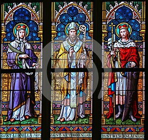 Stained Glass - Saints Ludmilla, Methodius and Wenceslas