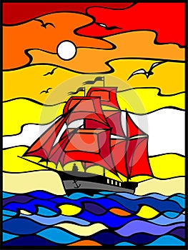 Stained glass Ship