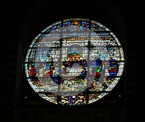 Stained glass in Siena Cathedral - Last Supper