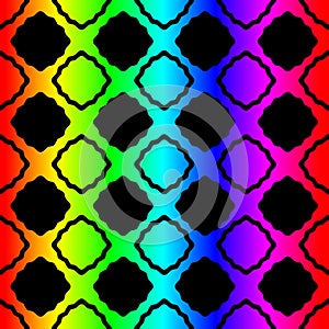 Stained glass squares rainbow seamless pattern