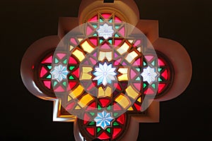 Stained glass in the synagogue