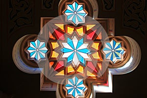 Stained glass in the synagogue
