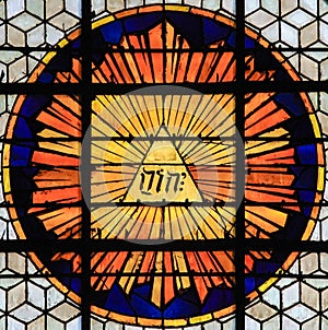 Stained Glass of the Tetragrammaton - the name of God