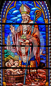 Stained Glass of St Nicholas in Valencia photo