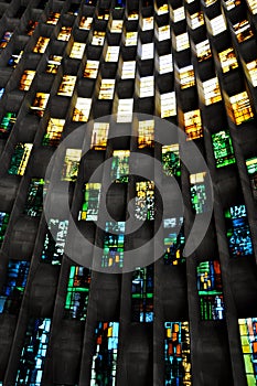 Stained glass wall, Coventry Cathedral