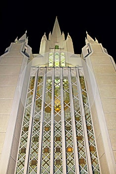 The stained glass wall, San Diego California Temple