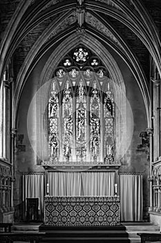 Stained Glass Window and Altar Elder Lady Chapel at Bristol Cathedral