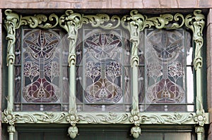 Stained glass window in Art Nouveau